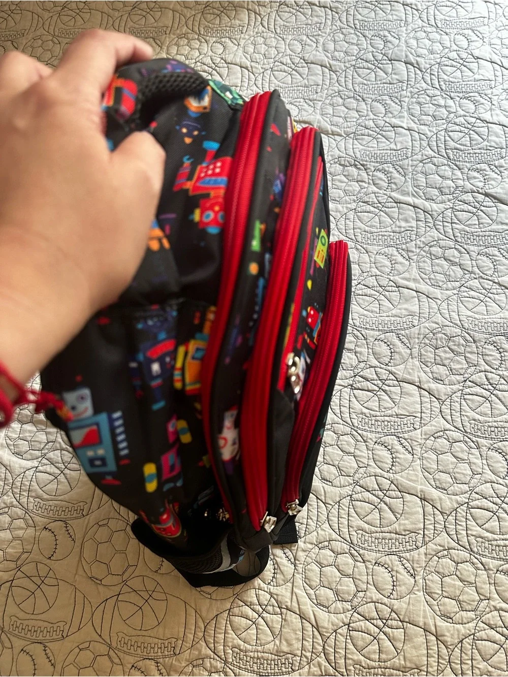 Kids Robot Backpack - Black with Colorful Accents
